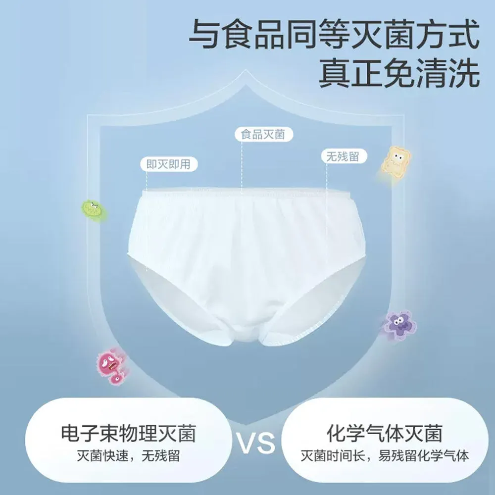 Purcotton Women's Disposable Underwear, Sterilized Cotton, Size M, 3-Pack