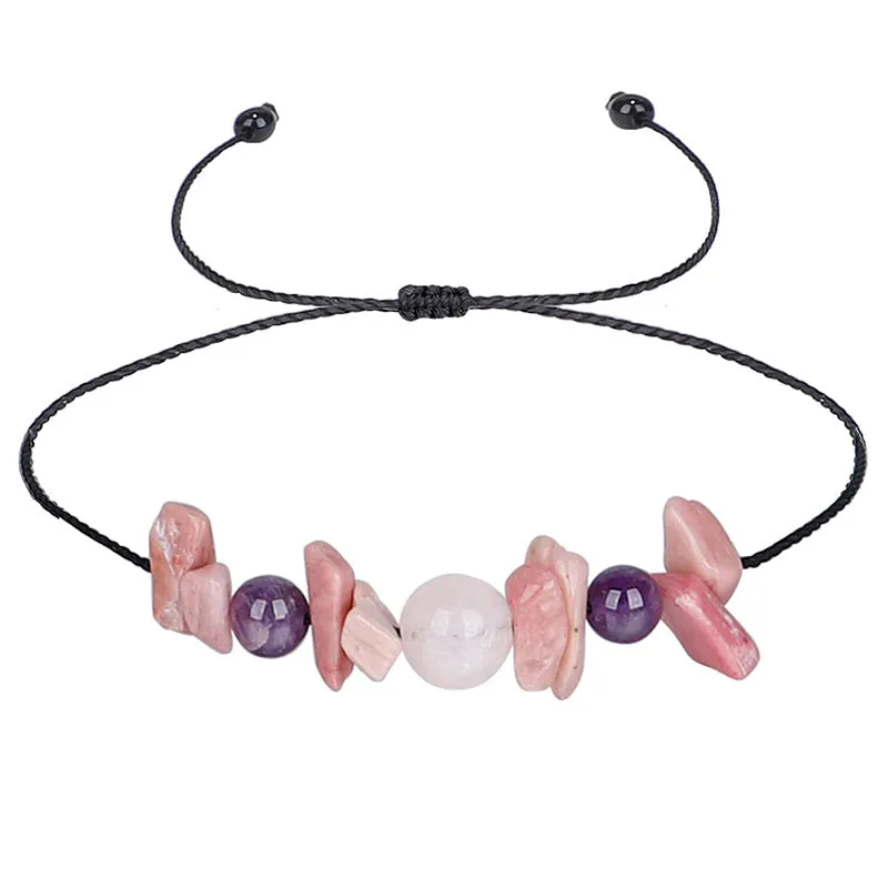 Purple Quartz 'Love Yourself' Adjustable Bracelet