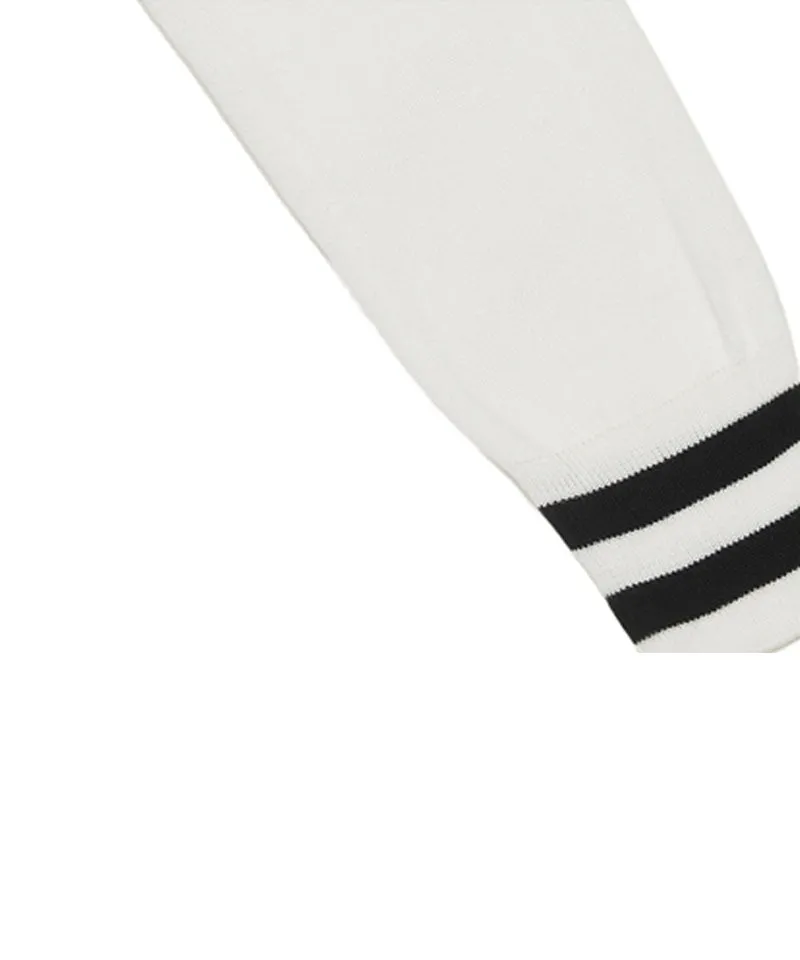 Q.C PLAY: Pocket Line Color Block V-Neck Long Sleeve Knit - 2 colors