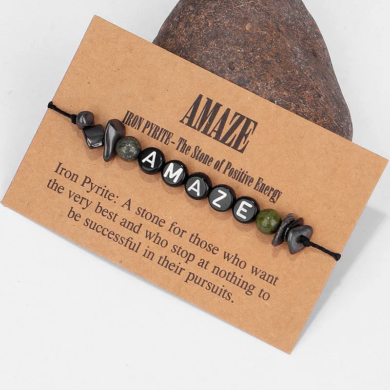 Quartz & Black 'Amaze' Adjustable Bracelet