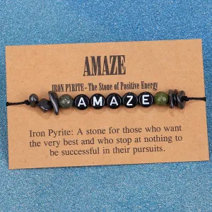 Quartz & Black 'Amaze' Adjustable Bracelet