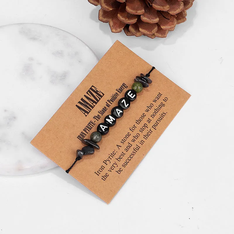 Quartz & Black 'Amaze' Adjustable Bracelet
