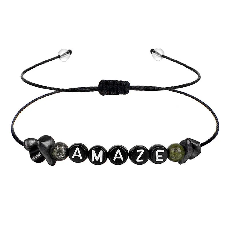 Quartz & Black 'Amaze' Adjustable Bracelet