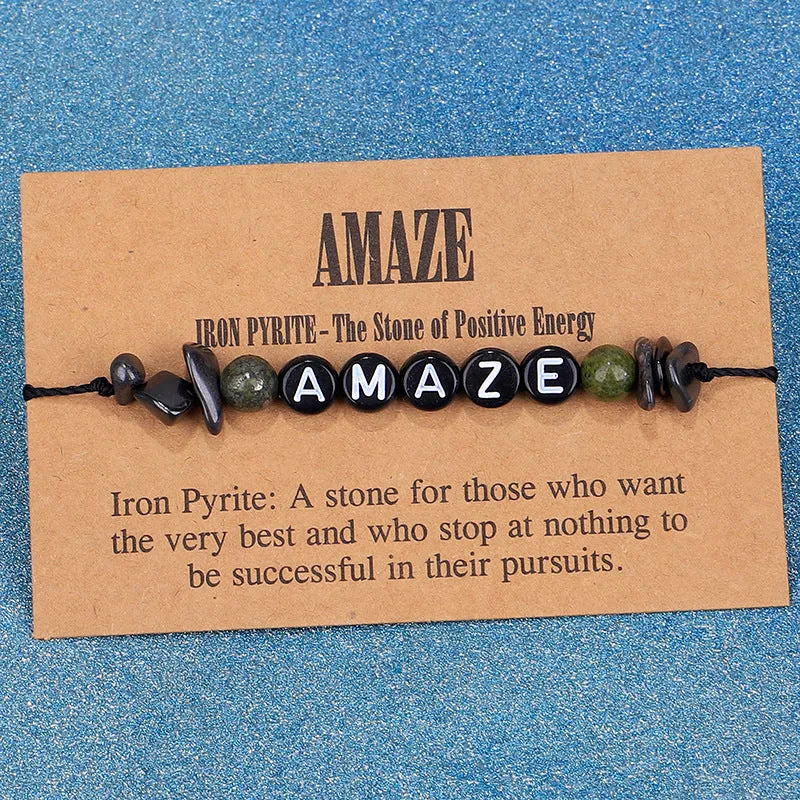 Quartz & Black 'Amaze' Adjustable Bracelet