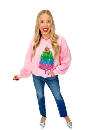 Queen of Sparkles Feather Tree Sweater