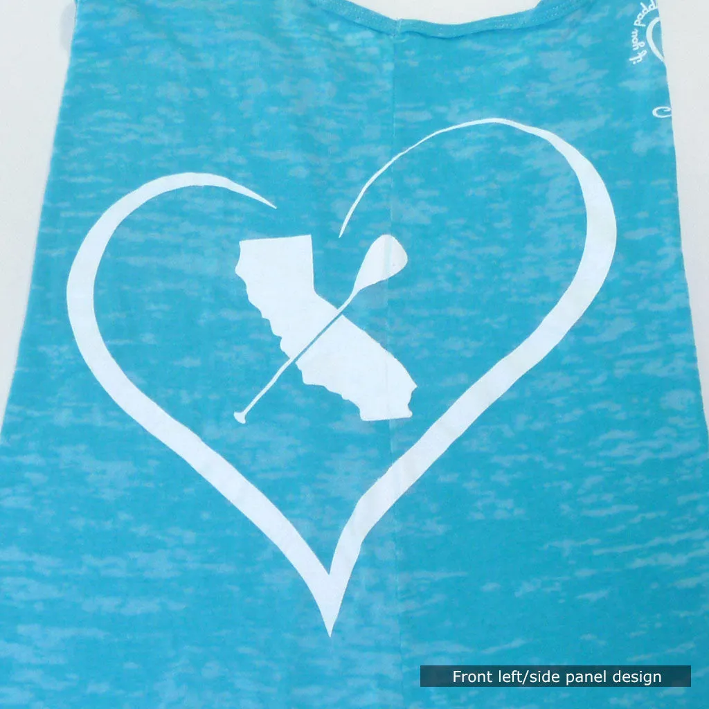 "i Heart Cali Paddler" - Blue Racerback Tank-Top