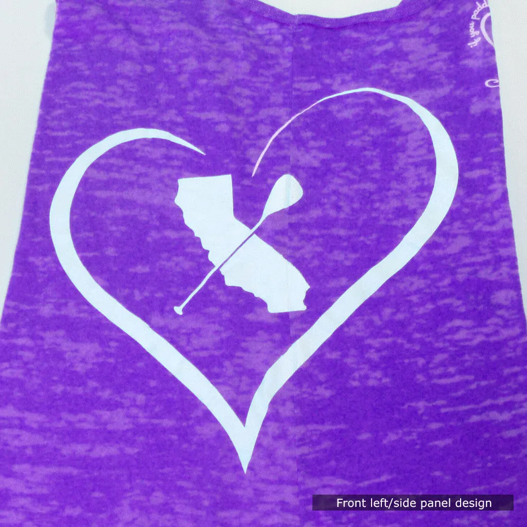 "i Heart Cali Paddler" - Purple Racerback Tank-Top