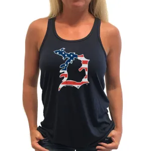 "Michigan D Flag" Women's Flowy Tank Top
