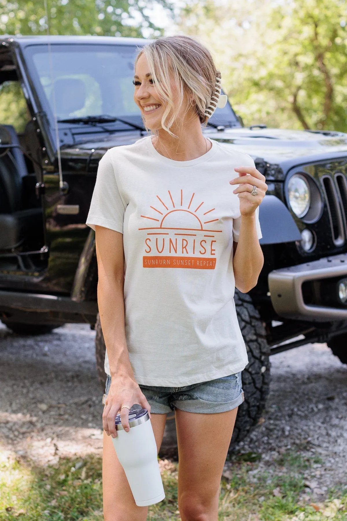 "Sunrise" Graphic Tee- Ivory