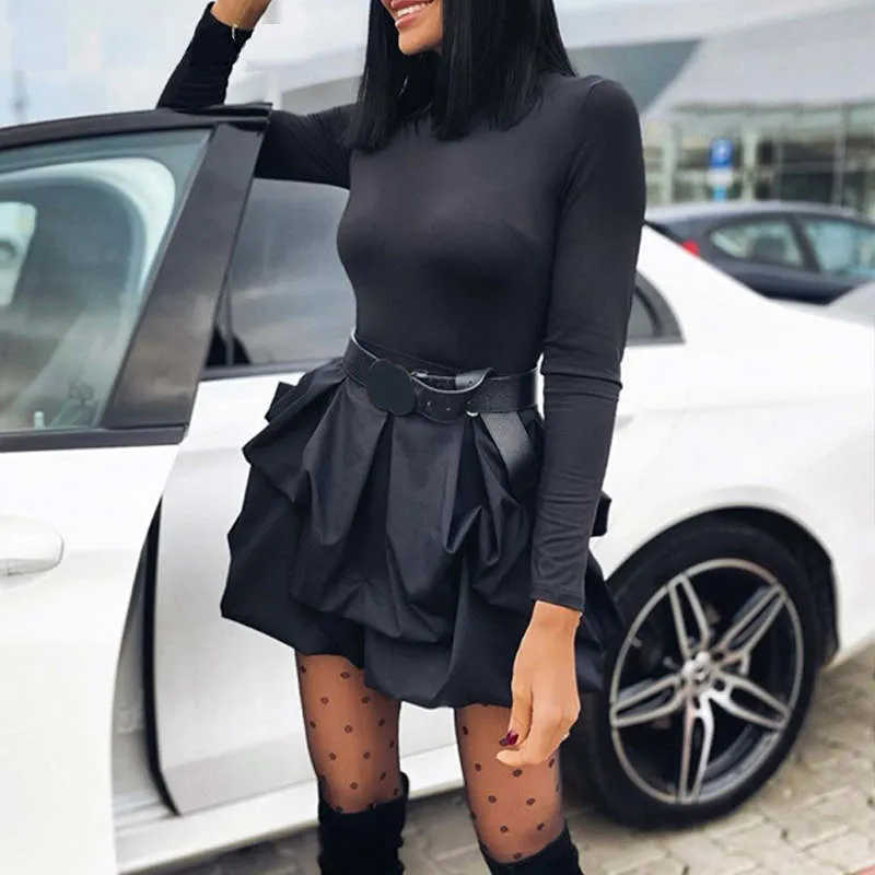 Radiant Glitter Flare Mini Dress