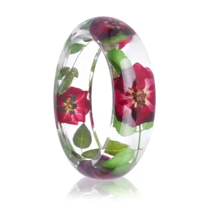 Red & Clear Dried Flower Bangle