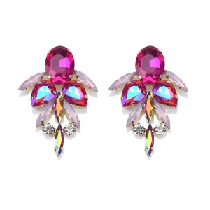 Red Crystal & Cubic Zirconia Drop Earrings