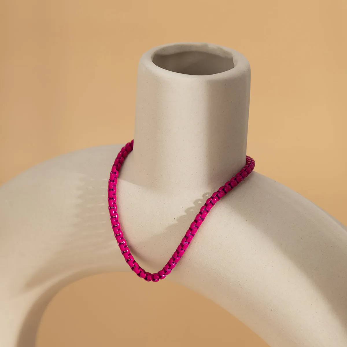 Red Enamel Popcorn Chain Bracelet
