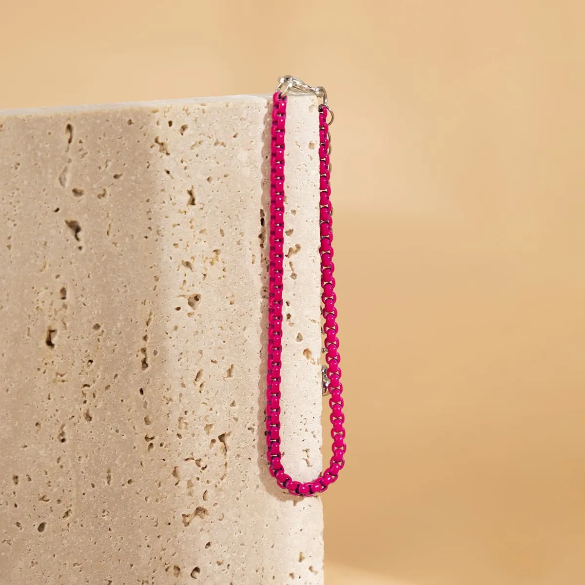 Red Enamel Popcorn Chain Bracelet