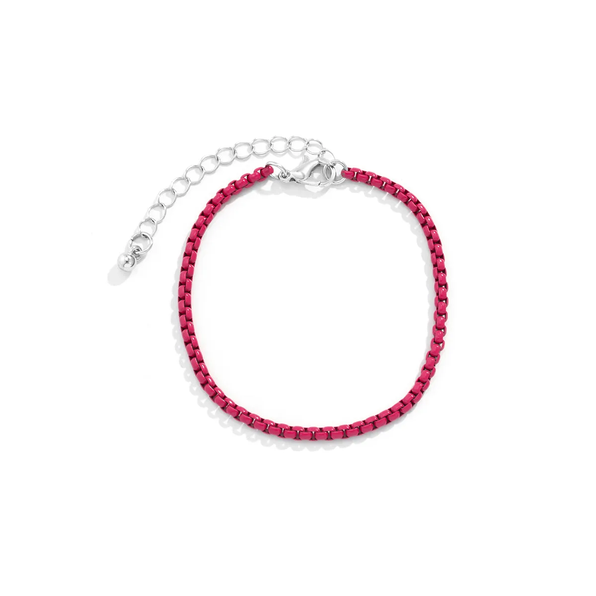 Red Enamel Popcorn Chain Bracelet