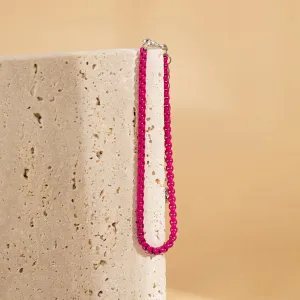 Red Enamel Popcorn Chain Bracelet