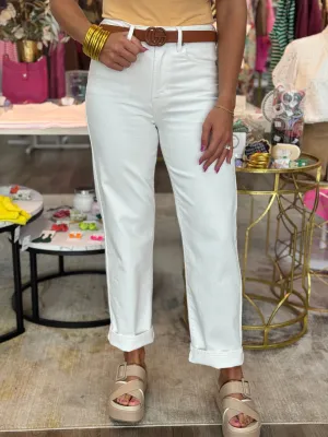 Relaxed Straight Jean - White