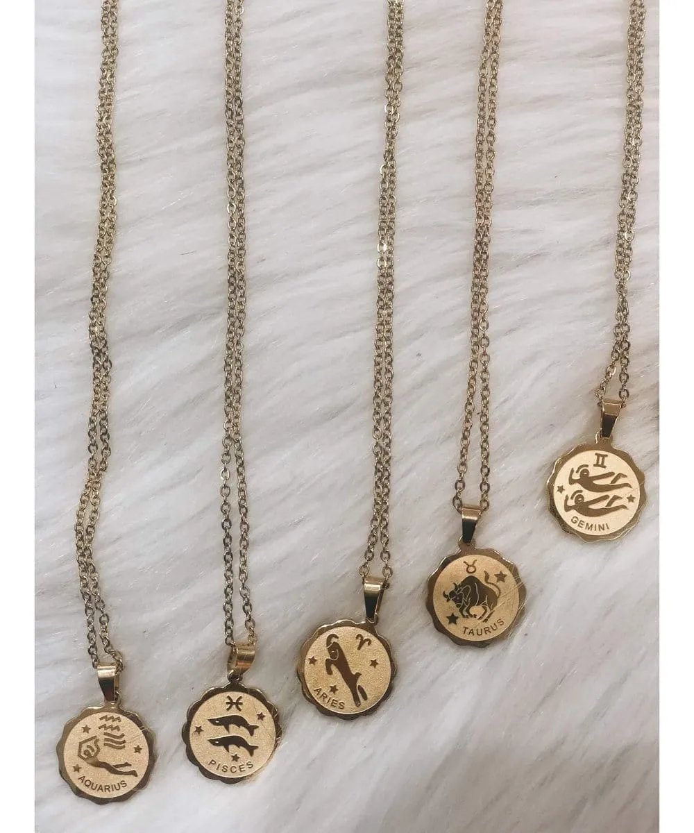 Restocked Medallion Zodiac Necklace