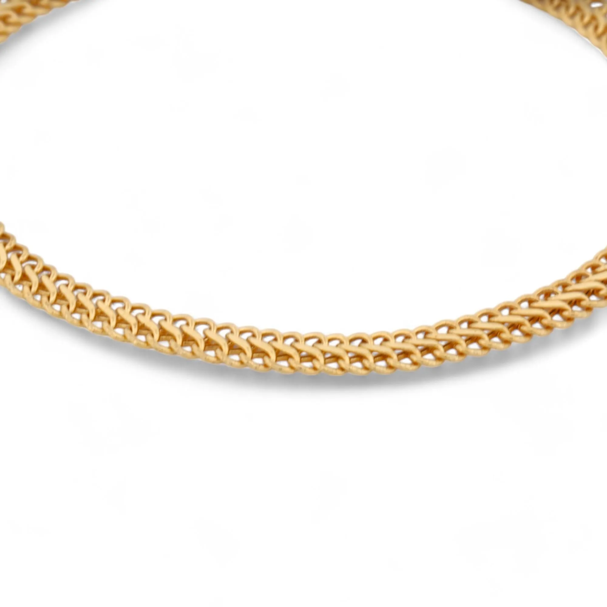 Retro Vintage Double Flat Curb Link Bracelet in 18k Yellow Gold