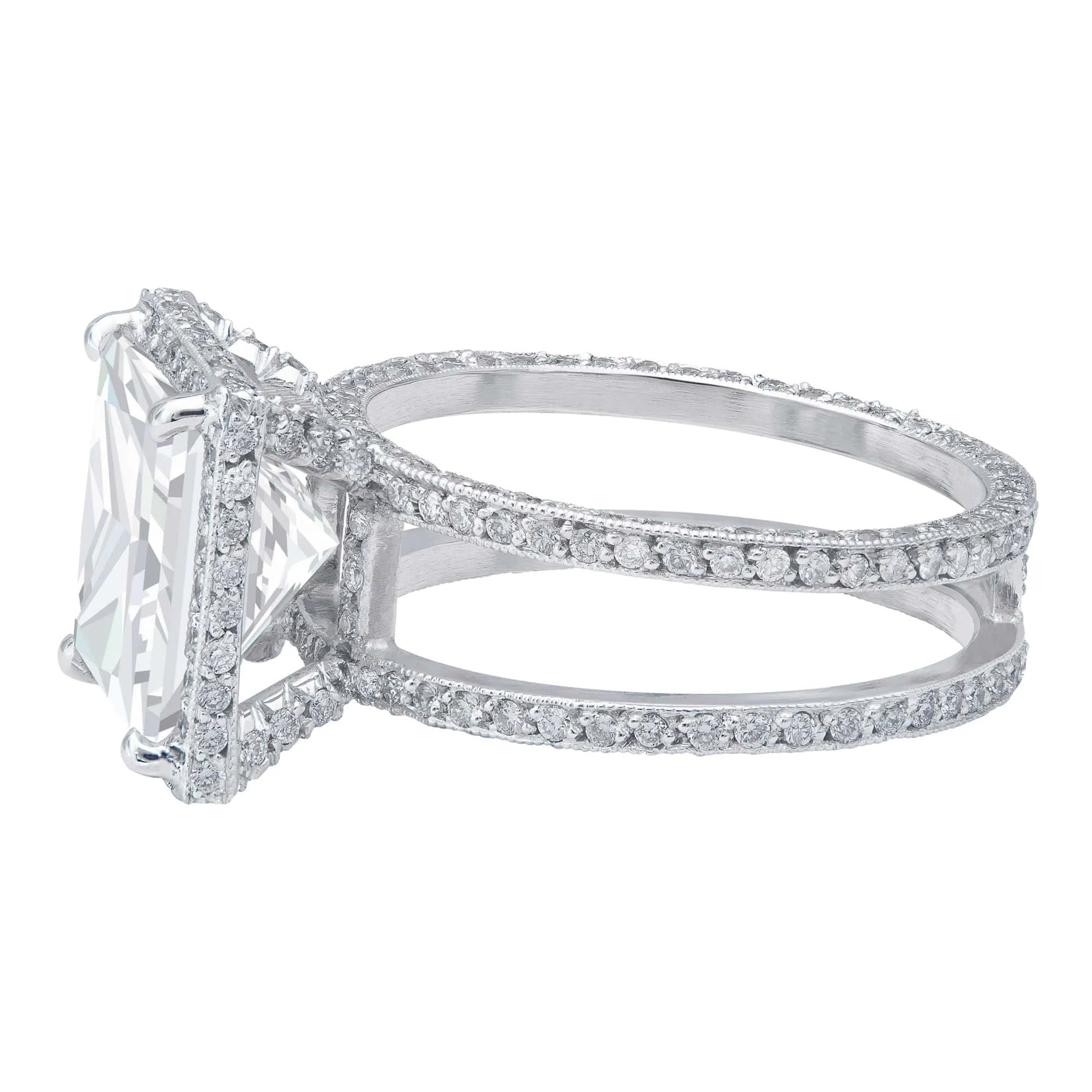 Rivière 4.01ct Square Cut Diamond Ring