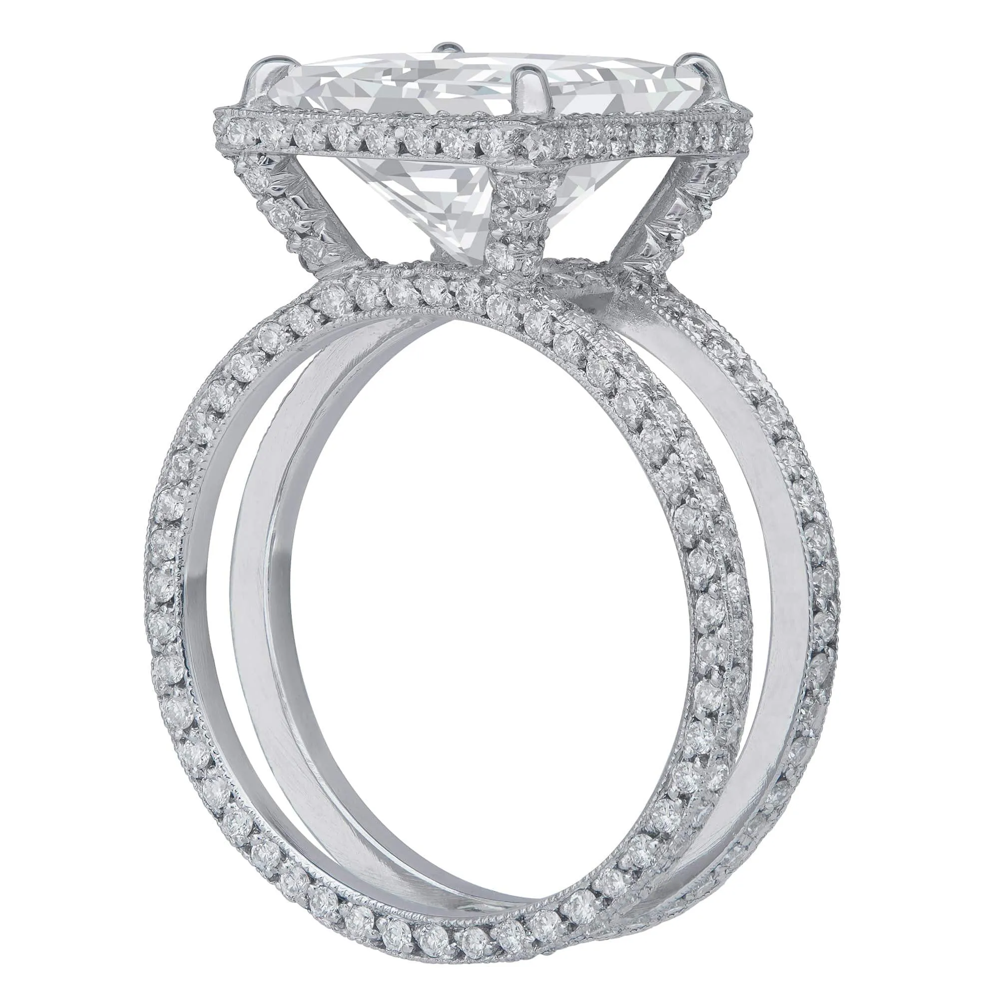 Rivière 4.01ct Square Cut Diamond Ring