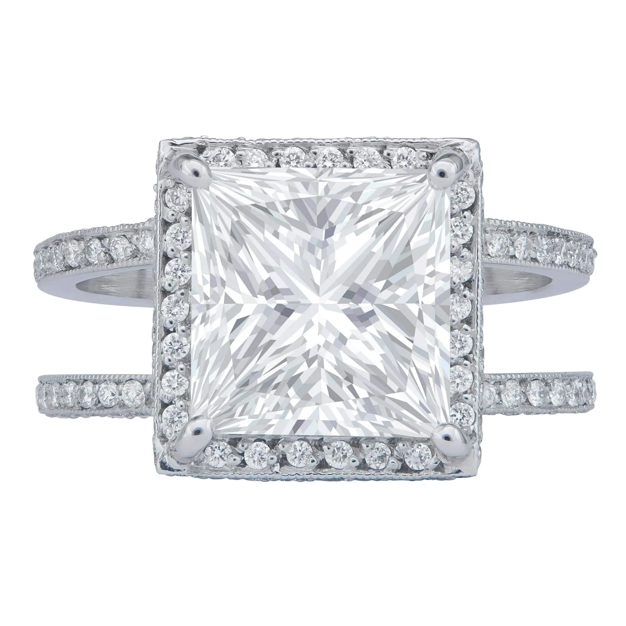 Rivière 4.01ct Square Cut Diamond Ring