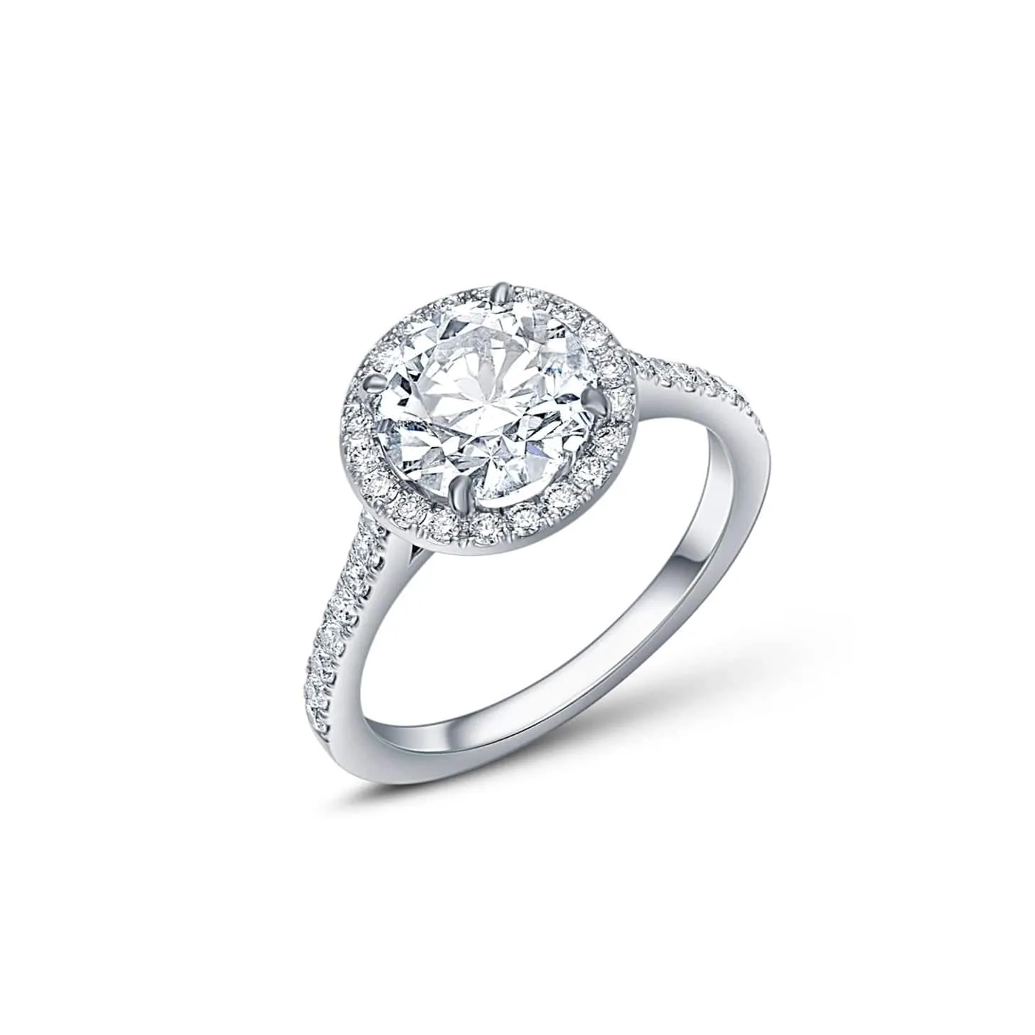 Riviére Platinum 2.01 ct Round Brilliant Halo Ring