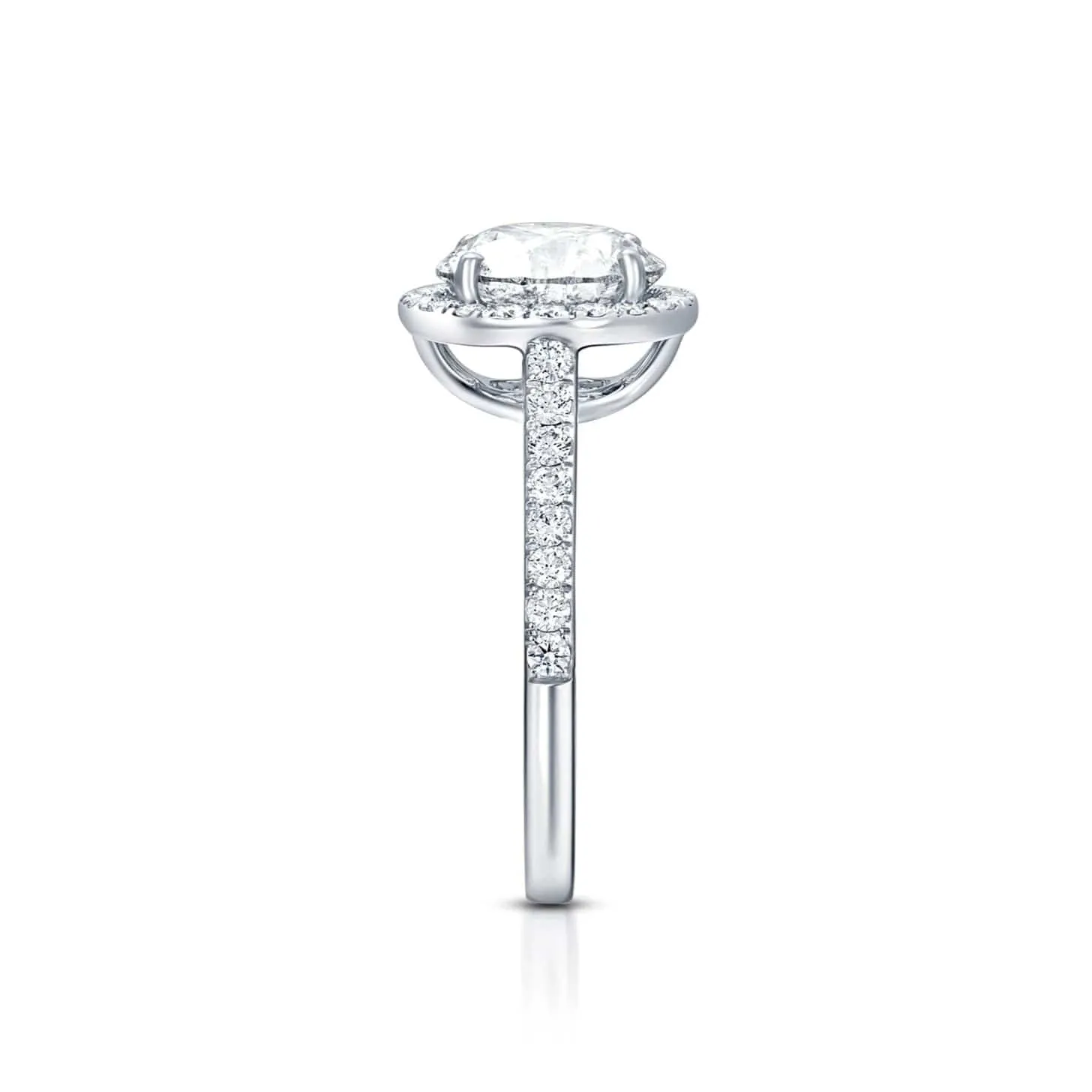 Riviére Platinum 2.01 ct Round Brilliant Halo Ring