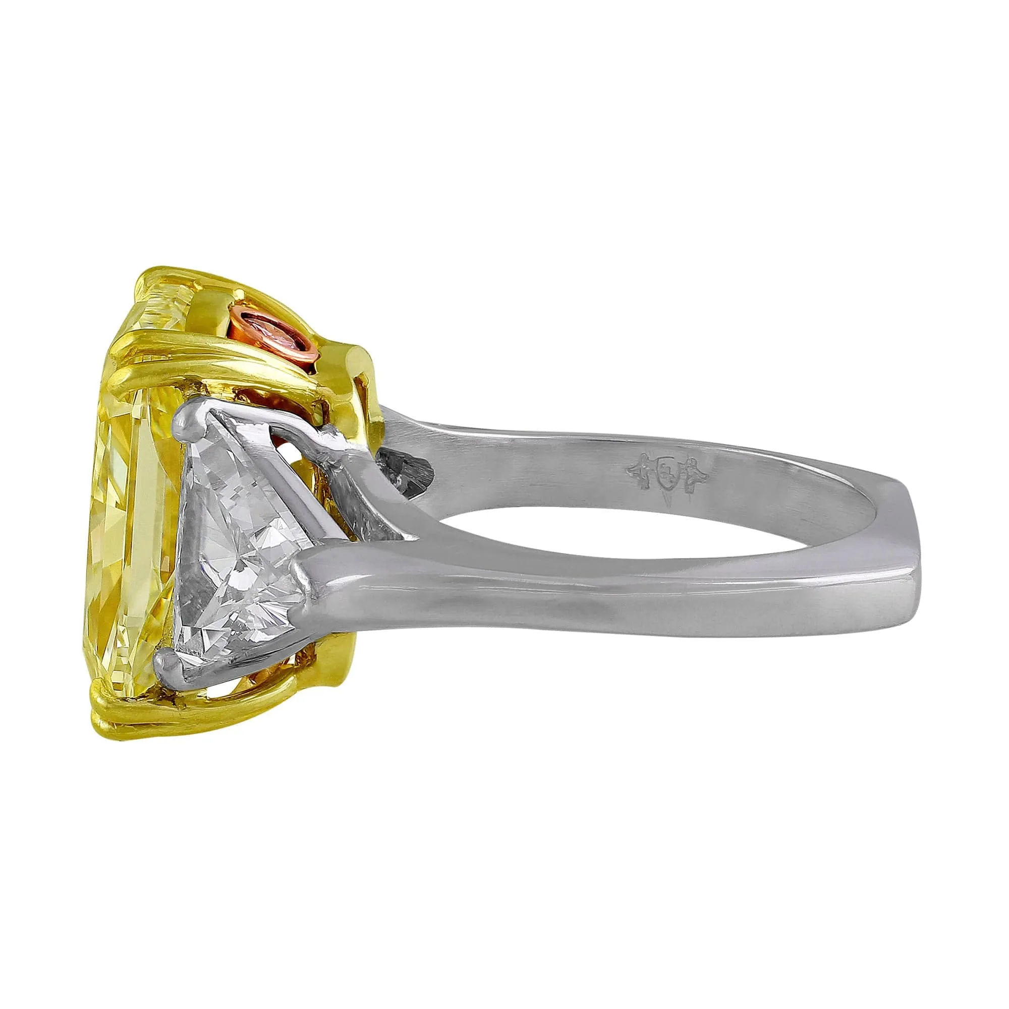 Rivière Platinum 7.20ct Fancy Yellow Diamond Ring