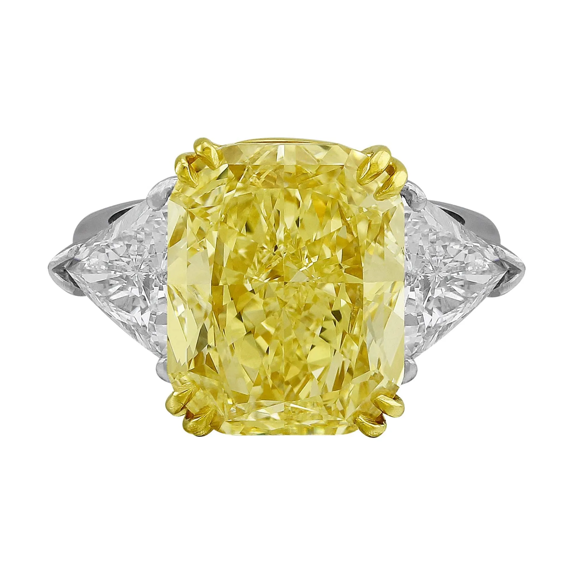 Rivière Platinum 7.20ct Fancy Yellow Diamond Ring