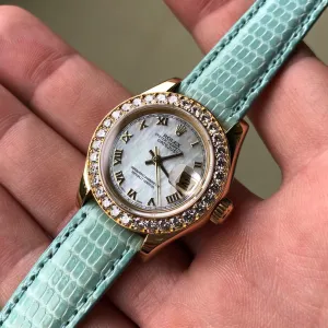 Rolex Pearlmaster Datejust Masterpiece 69298 MOP Diamond Bezel 18K Gold Box & Papers
