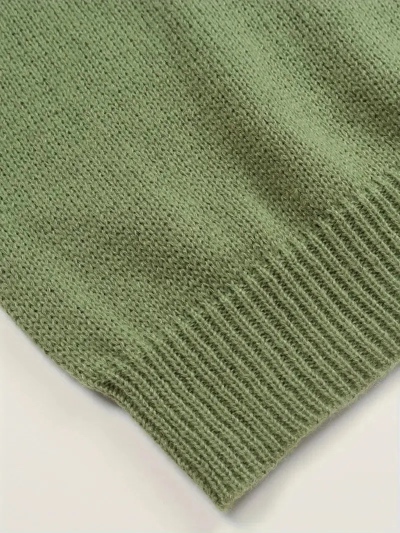 Rubí® | Green, airy long-sleeved sweater with a print