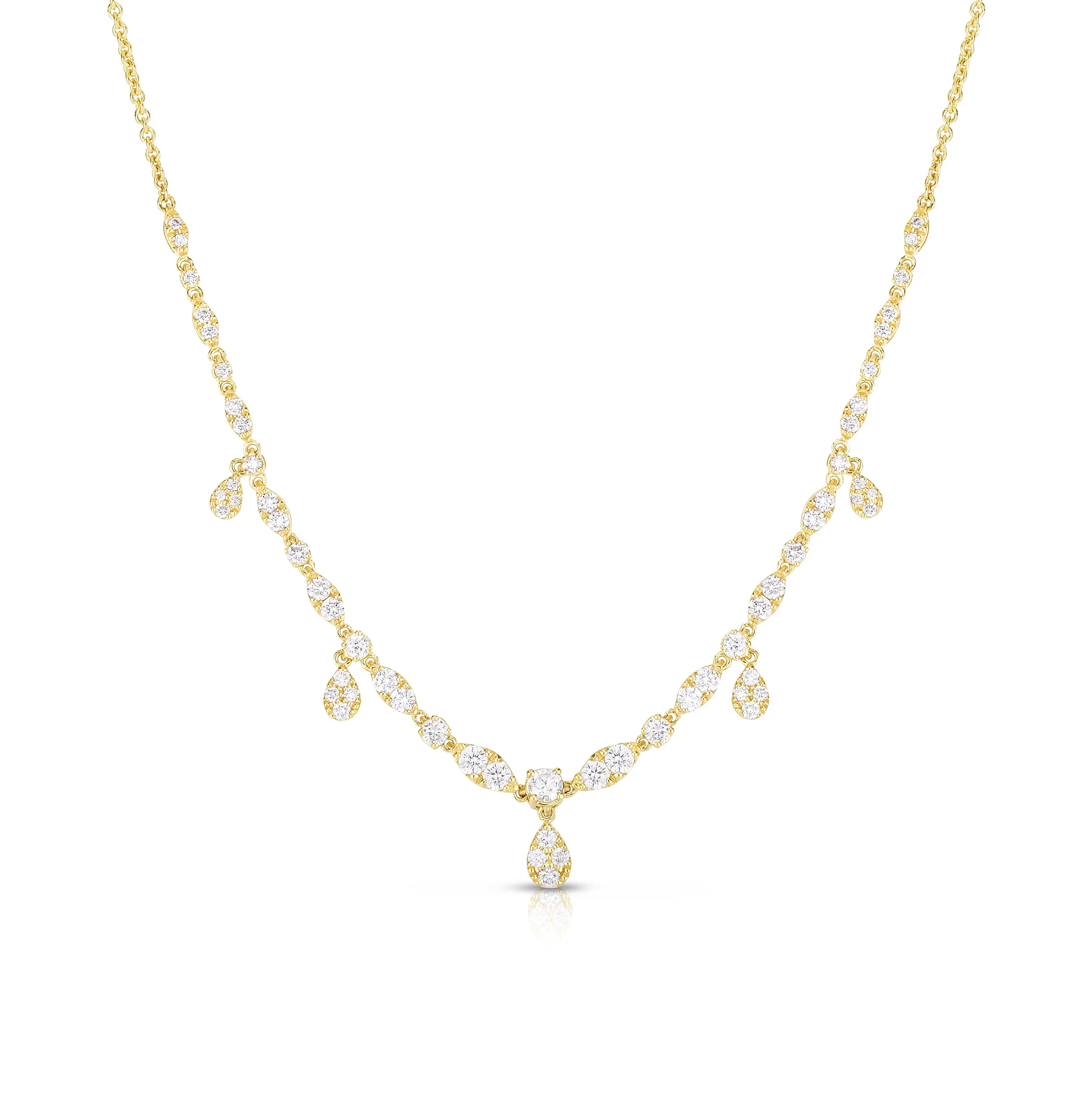 Sabel 14K Yellow Gold Round Diamond Drop Necklace
