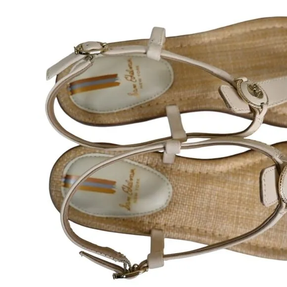 Sam Edelman Womens 8.5 Gigi Signet  Leather Sandal in Modern Ivory NEW