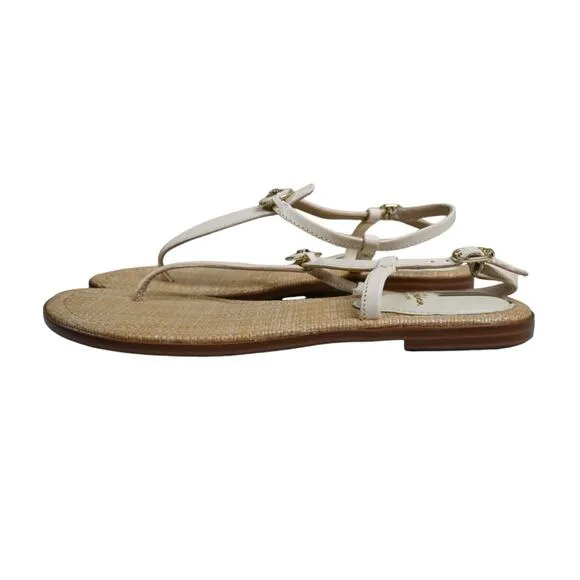 Sam Edelman Womens 8.5 Gigi Signet  Leather Sandal in Modern Ivory NEW
