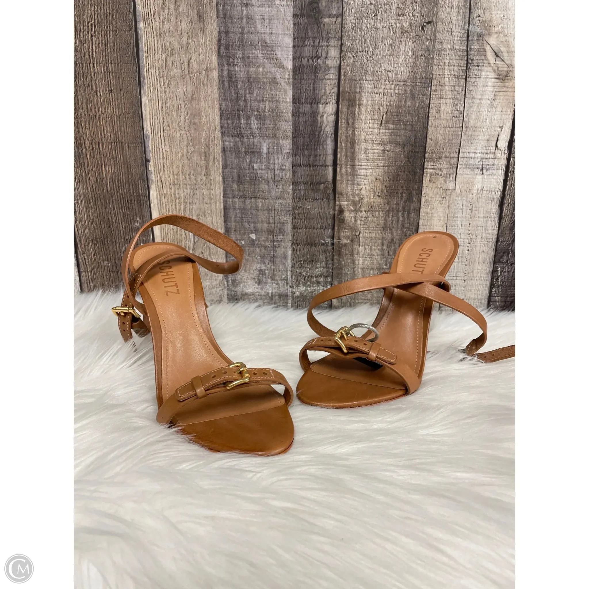 Sandals Heels Stiletto By Cmc In Tan, Size: 6