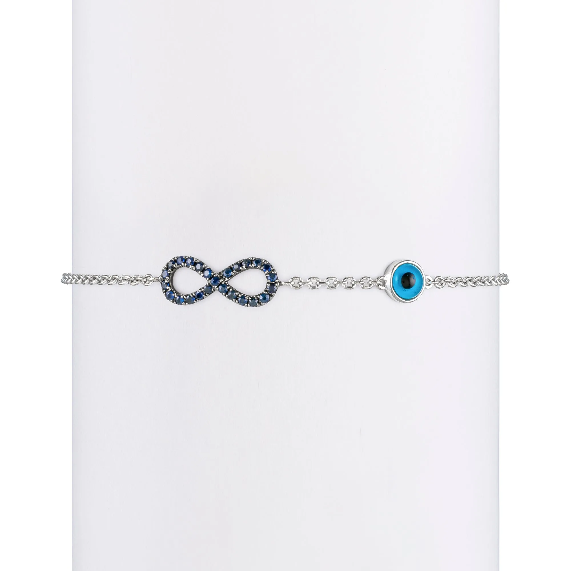 Sapphire Infinity & Turkish Eye Bracelet