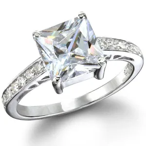 Sarah Princess Cut Engagement Ring Wedding Women's Diamond Simulated 925 Platinum ep