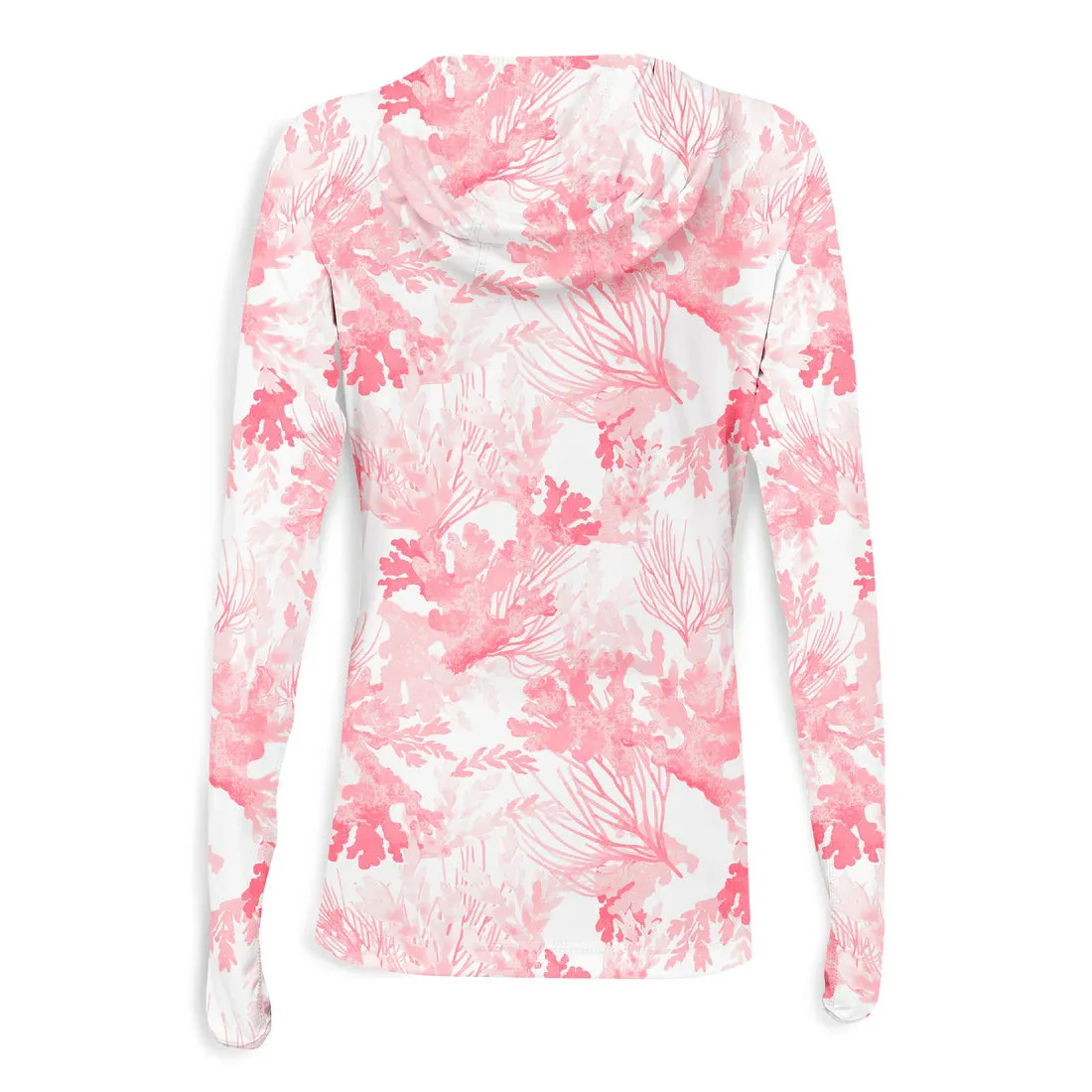 Scales Coral Tropics Womens Hooded Performance - White / Coral
