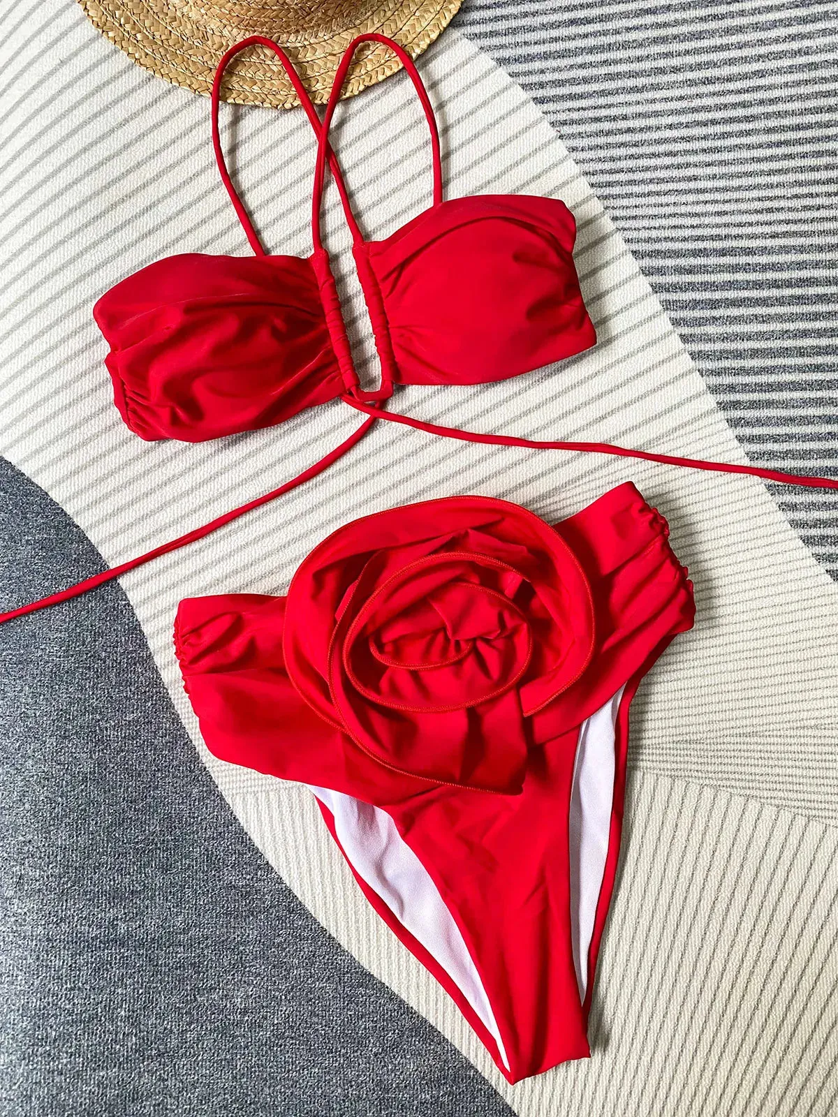 Sexy Floral Bikini Set High Waist Women's Swimsuit Swimwear Micro Bikini Bathing Suit Beachwear