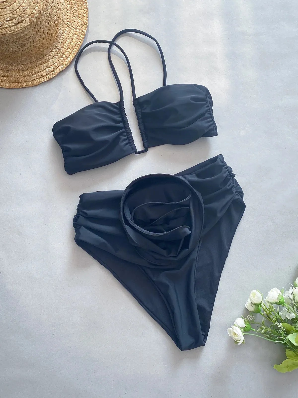 Sexy Floral Bikini Set High Waist Women's Swimsuit Swimwear Micro Bikini Bathing Suit Beachwear