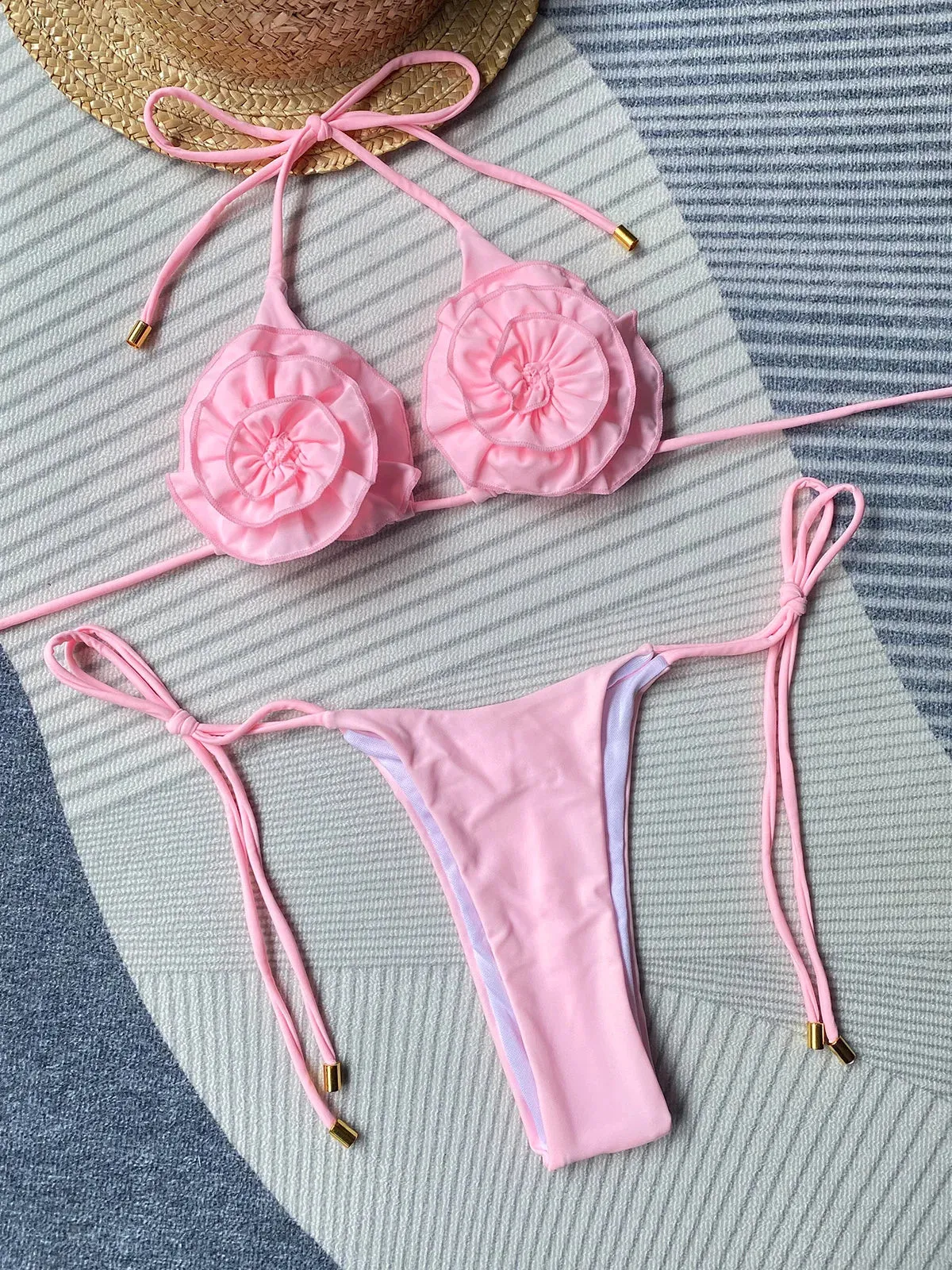 Sexy Floral Bikini Set High Waist Women's Swimsuit Swimwear Micro Bikini Bathing Suit Beachwear