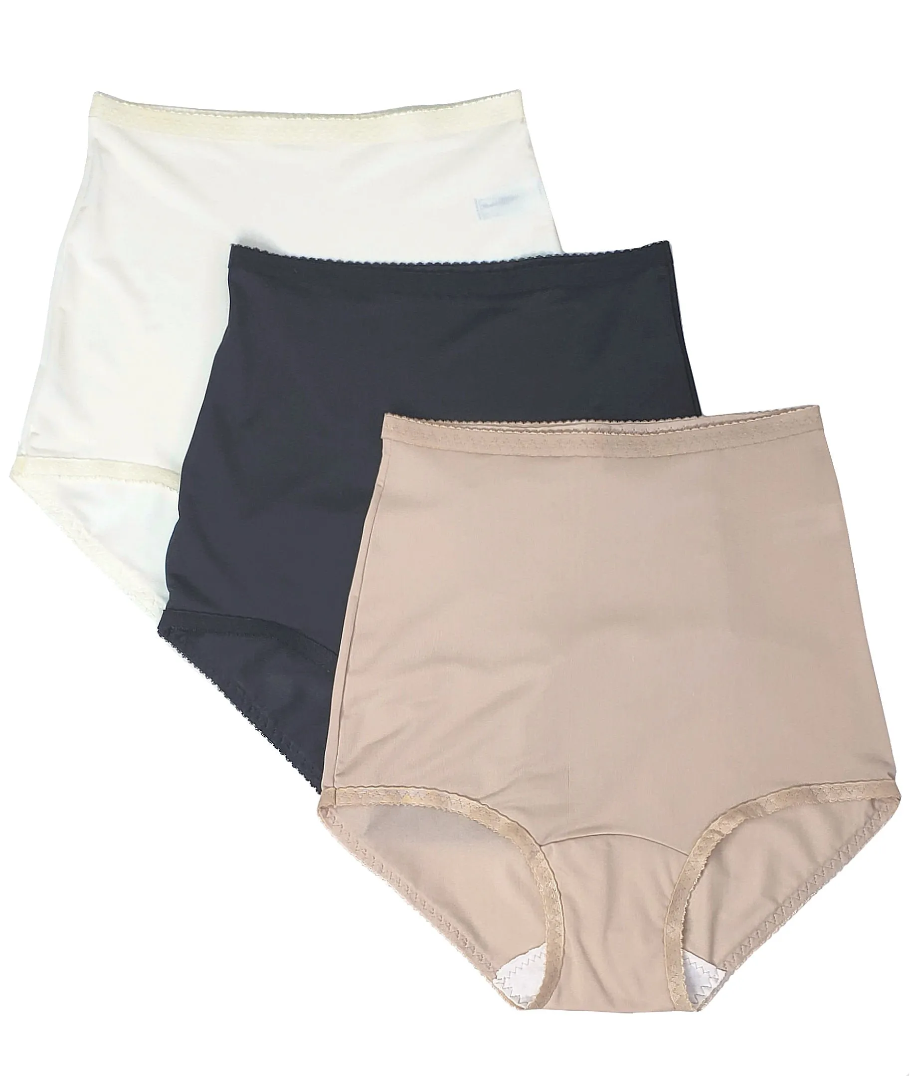 Shadowline Women's Underwear Nylon Spandex Brief Panties 3 Pack