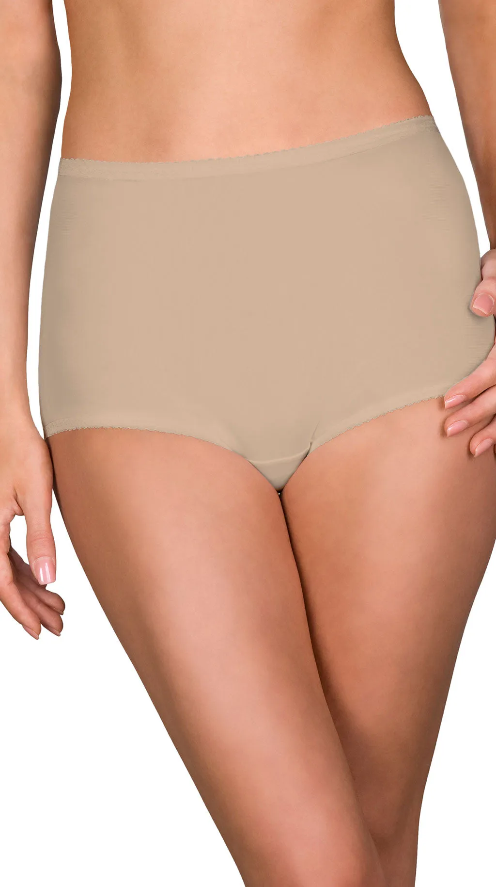 Shadowline Women's Underwear Nylon Spandex Brief Panties 3 Pack