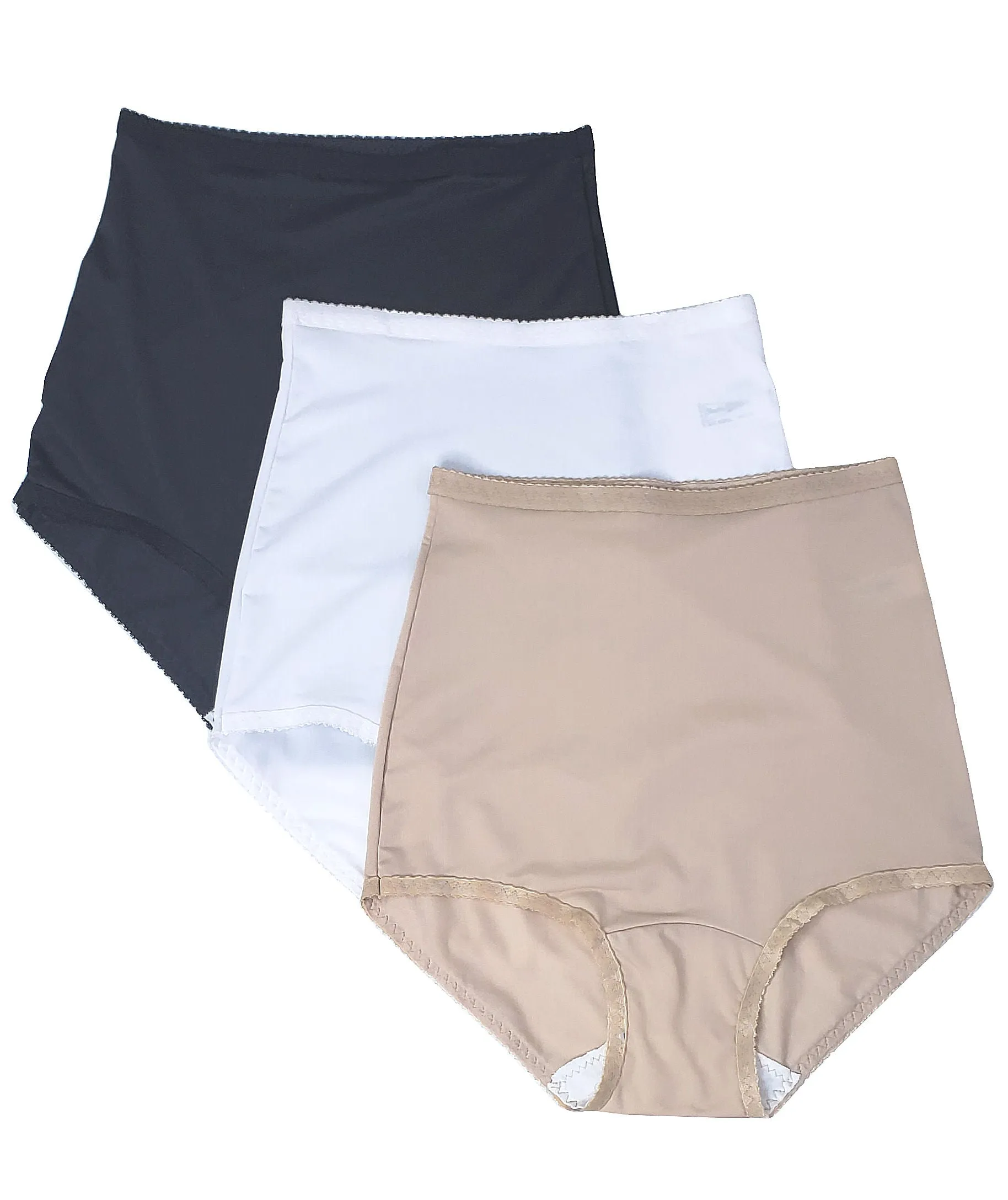 Shadowline Women's Underwear Nylon Spandex Brief Panties 3 Pack