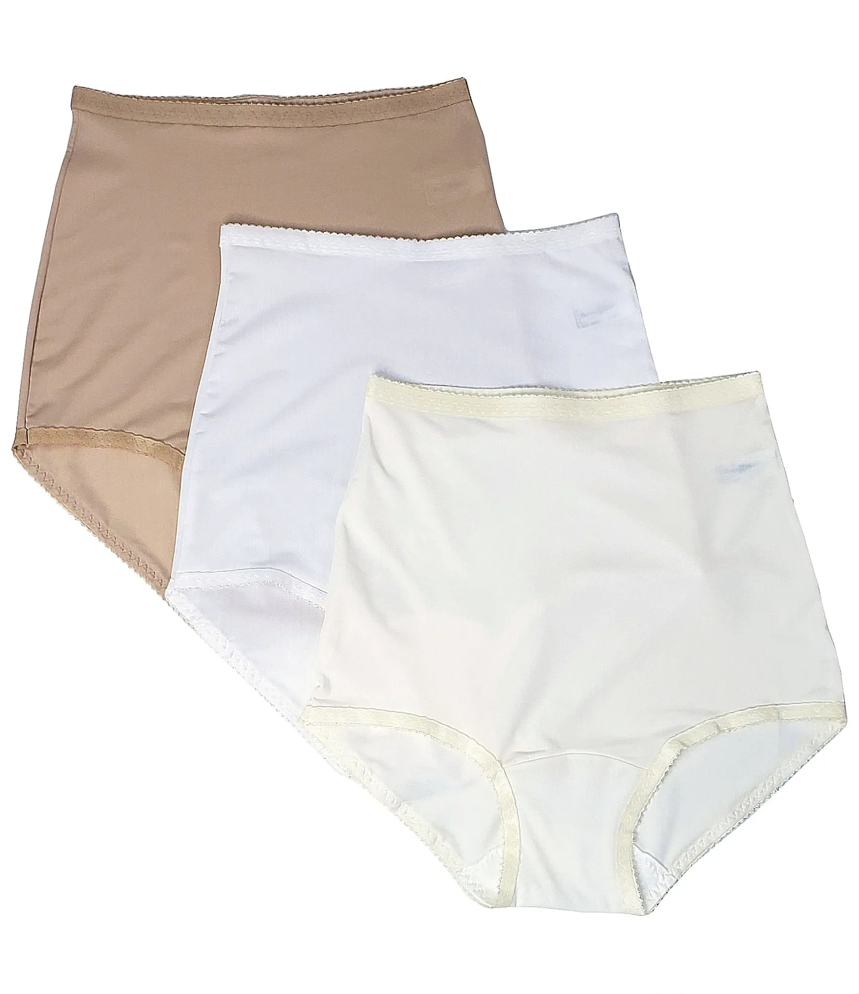 Shadowline Women's Underwear Nylon Spandex Brief Panties 3 Pack