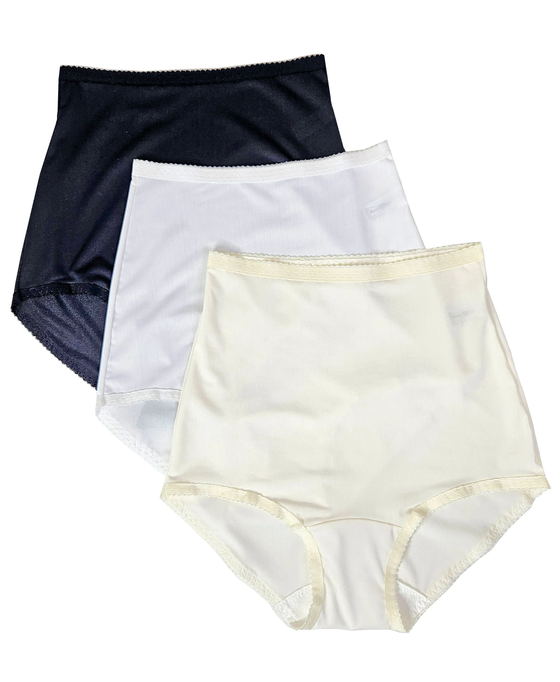 Shadowline Women's Underwear Nylon Spandex Brief Panties 3 Pack