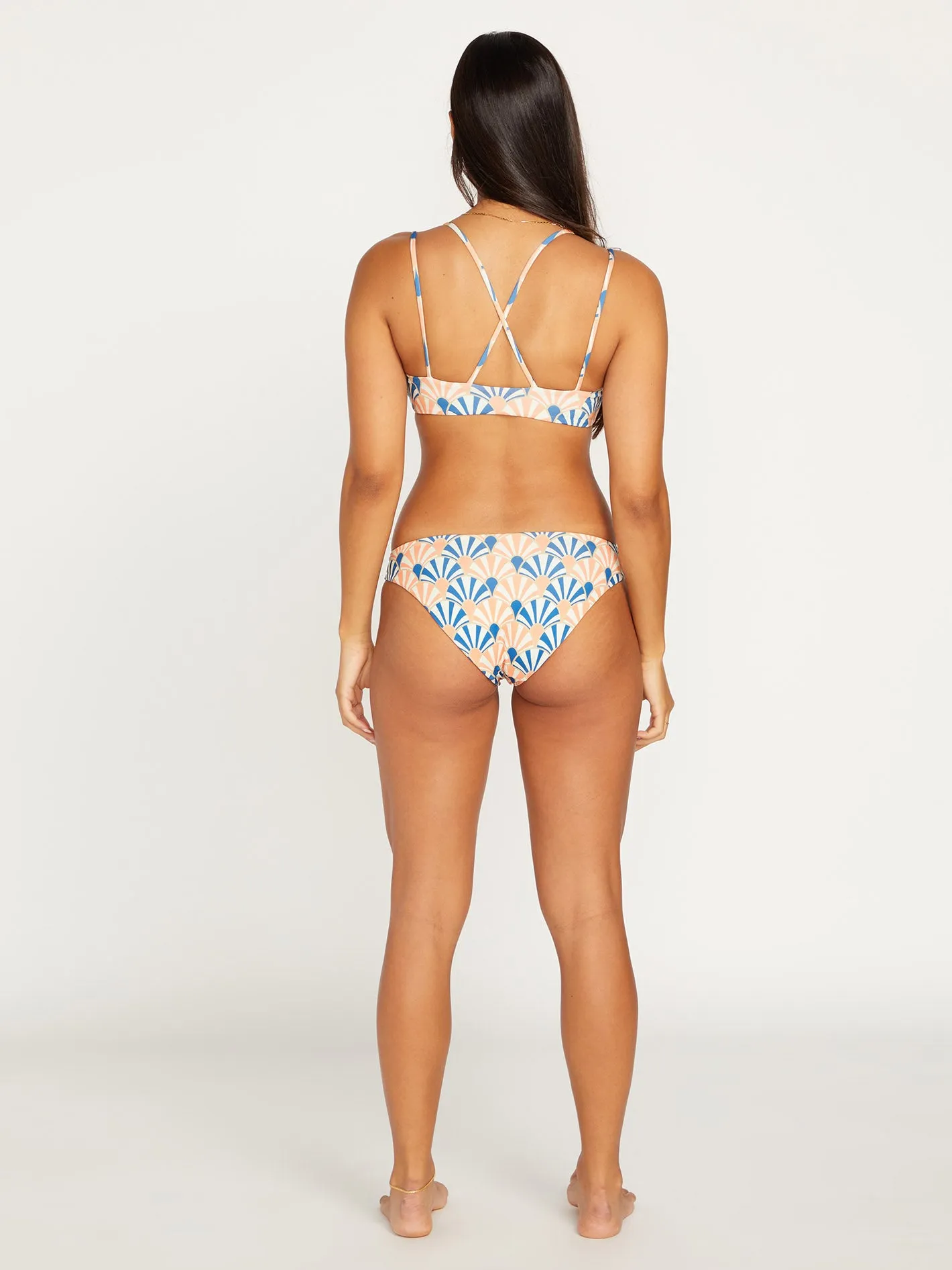 Shell Yeah Vneck Bikini Top - PAPAYA