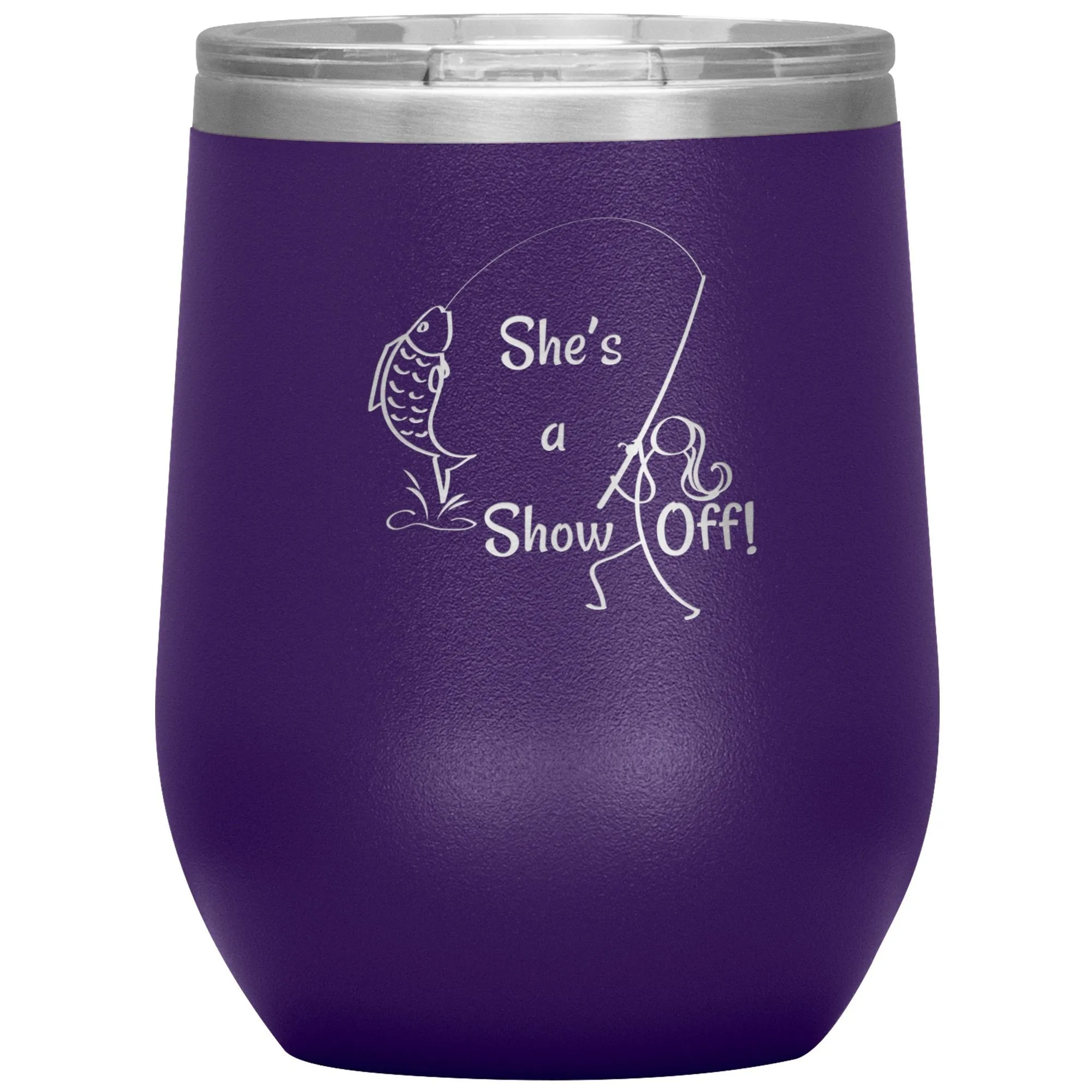 She's a Show Off, 12 oz Wine Tumbler
