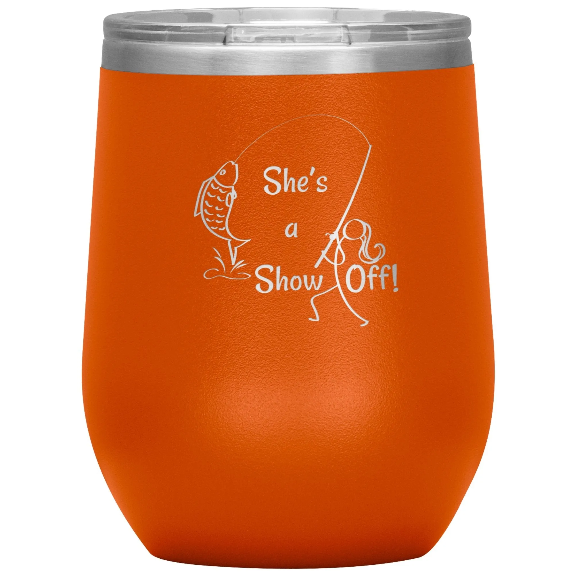 She's a Show Off, 12 oz Wine Tumbler